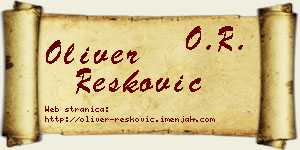 Oliver Resković vizit kartica